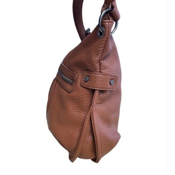 Co lab Pebbled Vegan Leather Shoulder Bag Brown Boho Fall Casual Trendy Hobo EUC - Picture 5 of 16